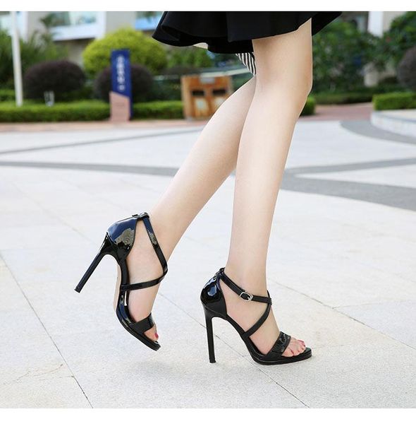 dress shoes linglewei spring and summer women's super high heels high-heeled fashion thin exposed toes pure color sandals, Black
dress shoes linglewei spring and summer women's super high heels high-heeled fashion thin exposed toes pure color sandals, Black