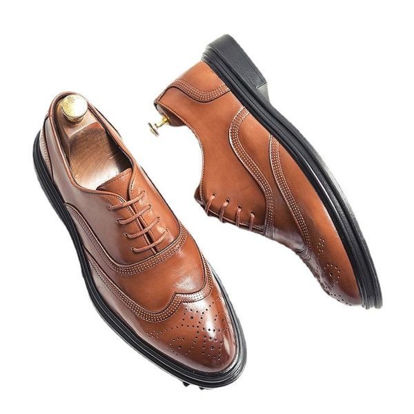 dress shoes bullock carved british formal wear business pointed toe increased genuine leather youth casual mens, Black
dress shoes bullock carved british formal wear business pointed toe increased genuine leather youth casual mens, Black