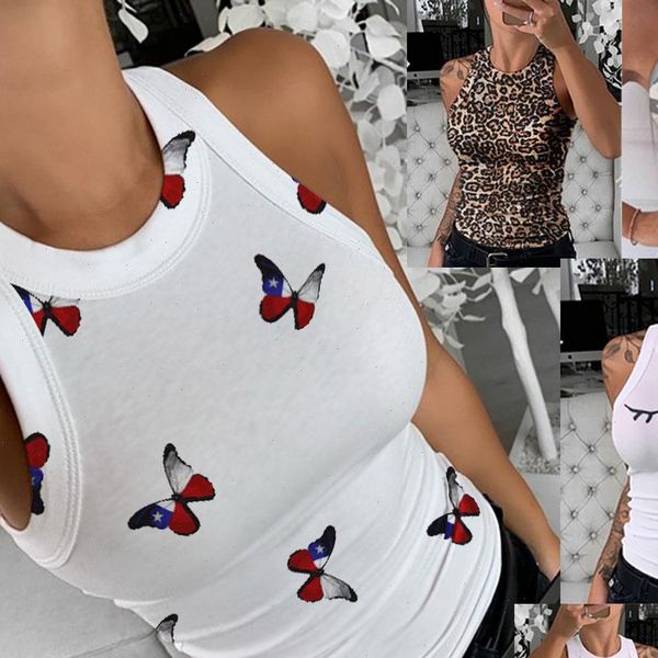 women t shirt summer leopard butterfly printed tee ladies round neck sleeveless vests 16 color option, White
women t shirt summer leopard butterfly printed tee ladies round neck sleeveless vests 16 color option, White