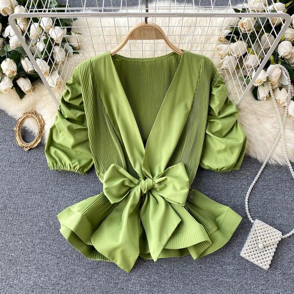 women's polos european and american style design niche folds puff sleeve tie waist three-dimensional lotus leaf swing shirt female summ, White
women's polos european and american style design niche folds puff sleeve tie waist three-dimensional lotus leaf swing shirt female summ, White