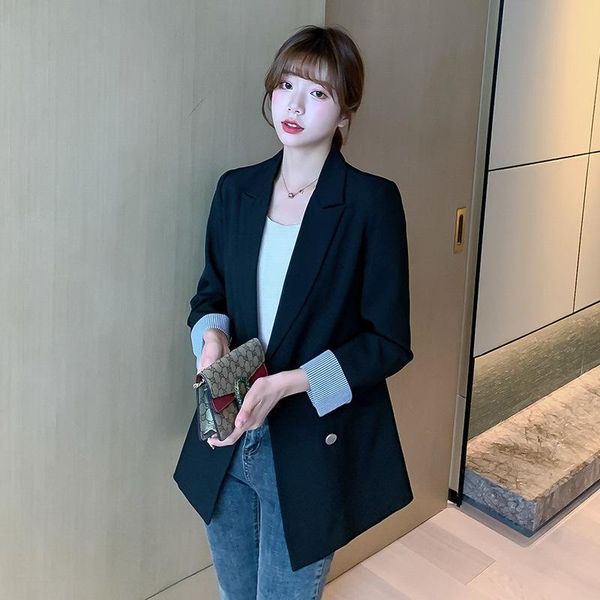 women's suits & blazers spring 2021 casual loose suit jacket female middle and long temperament product small lady women, White;black
women's suits & blazers spring 2021 casual loose suit jacket female middle and long temperament product small lady women, White;black