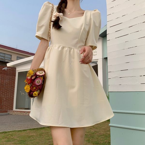 women casual backless bow design vintage short sleeve mini dress female korean summer solid a-line party dress 210518, Black;gray
women casual backless bow design vintage short sleeve mini dress female korean summer solid a-line party dress 210518, Black;gray