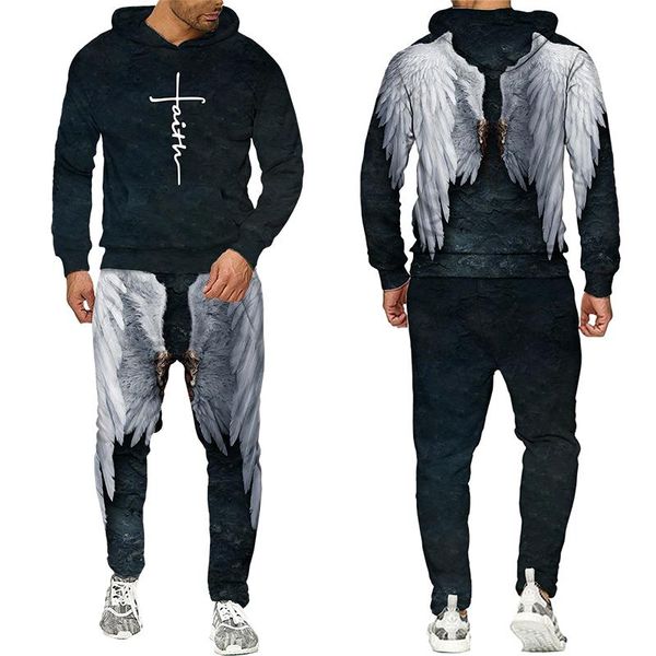 jogging clothing fashion angel wings jesu cross 3d printed hoodies pants sets autumn winter funny long sleeve men's tracksuit, Black;red
jogging clothing fashion angel wings jesu cross 3d printed hoodies pants sets autumn winter funny long sleeve men's tracksuit, Black;red