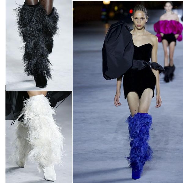 boots autumn and winter show in 2021 feather hair high heel pointed shoes, Black
boots autumn and winter show in 2021 feather hair high heel pointed shoes, Black