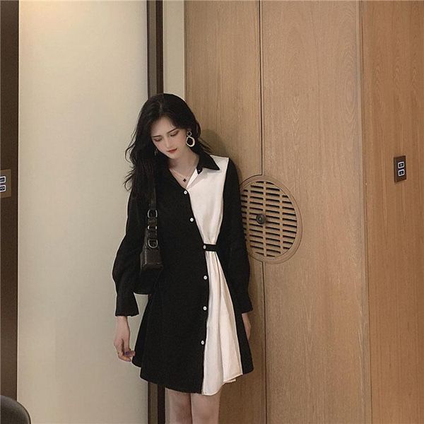 casual dresses patchwork turn-down collar vestidos female spring autumn korean style fashion brand long sleeve women's clothing mini-dr, Black;gray
casual dresses patchwork turn-down collar vestidos female spring autumn korean style fashion brand long sleeve women's clothing mini-dr, Black;gray