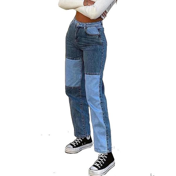 women's jeans autumn blue women cowboy striped patchwork street casual hip hop high waist loose straight fashion pants 6288
women's jeans autumn blue women cowboy striped patchwork street casual hip hop high waist loose straight fashion pants 6288