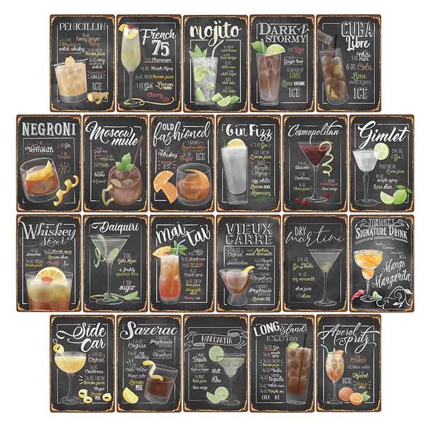 classic cocktail recipes vintage metal sign retro plaque cafe pub club home wall decor home decor 20x30cm
classic cocktail recipes vintage metal sign retro plaque cafe pub club home wall decor home decor 20x30cm
