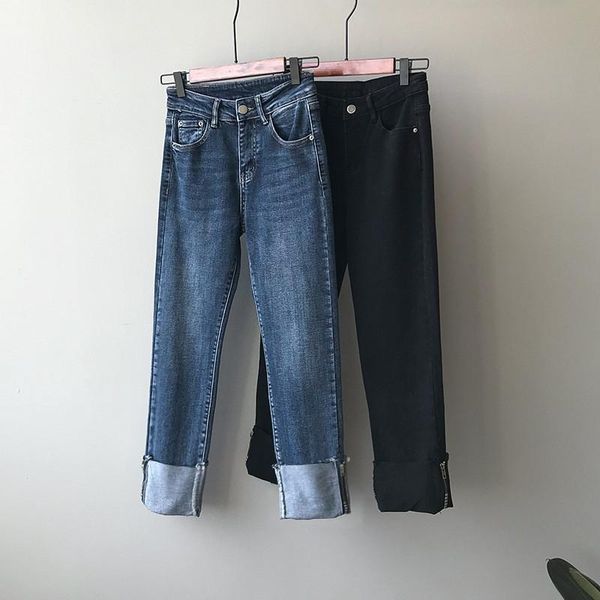 myzyqg women casual korean fleece jeans pencil pants fashion straight slim denim trousers fitness sportswear clothing women's & capris, Black;white
myzyqg women casual korean fleece jeans pencil pants fashion straight slim denim trousers fitness sportswear clothing women's & capris, Black;white