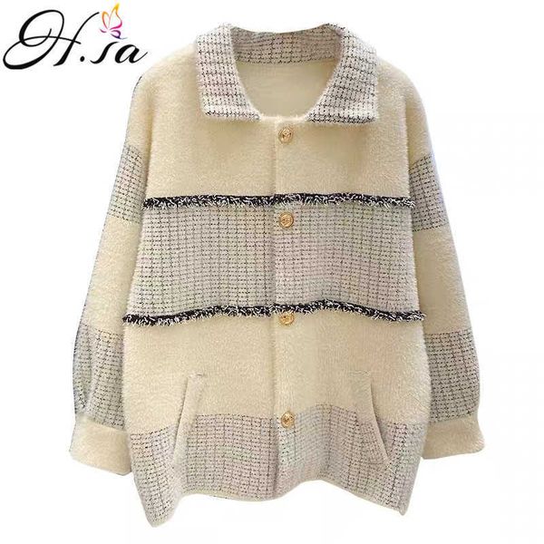 h.sa women winter cardigans soft warm sweater coats button up elegant knit jackets fake fur faux mink fur warm thick knir coat 210716, White;black
h.sa women winter cardigans soft warm sweater coats button up elegant knit jackets fake fur faux mink fur warm thick knir coat 210716, White;black