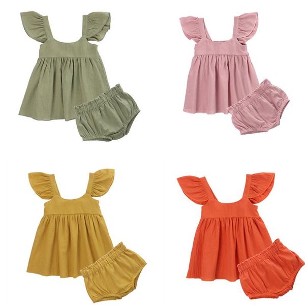 clothing sets born infant baby girl clothes set solid color outfit flying sleeve tunic + ruffled shorts 2pcs summer children's, White
clothing sets born infant baby girl clothes set solid color outfit flying sleeve tunic + ruffled shorts 2pcs summer children's, White