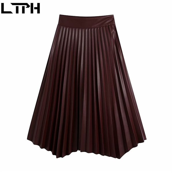 vintage mid-length high waist leather pleated skirt irregular pu elegant korean women skirts autumn 210427, Black
vintage mid-length high waist leather pleated skirt irregular pu elegant korean women skirts autumn 210427, Black