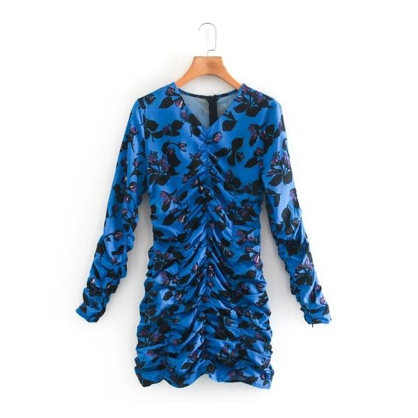 women flower printing v-neck pleated mini dress femme long sleeve dresses casual lady slim clothes vestido d6509, Black;gray
women flower printing v-neck pleated mini dress femme long sleeve dresses casual lady slim clothes vestido d6509, Black;gray