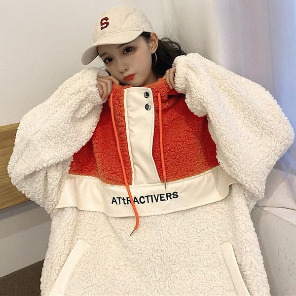 women's hoodies & sweatshirts wool faux fur hoodie with pocket women autumn winter thick velvet fuzzy hooded harajuku outerwear oversiz, Black
women's hoodies & sweatshirts wool faux fur hoodie with pocket women autumn winter thick velvet fuzzy hooded harajuku outerwear oversiz, Black