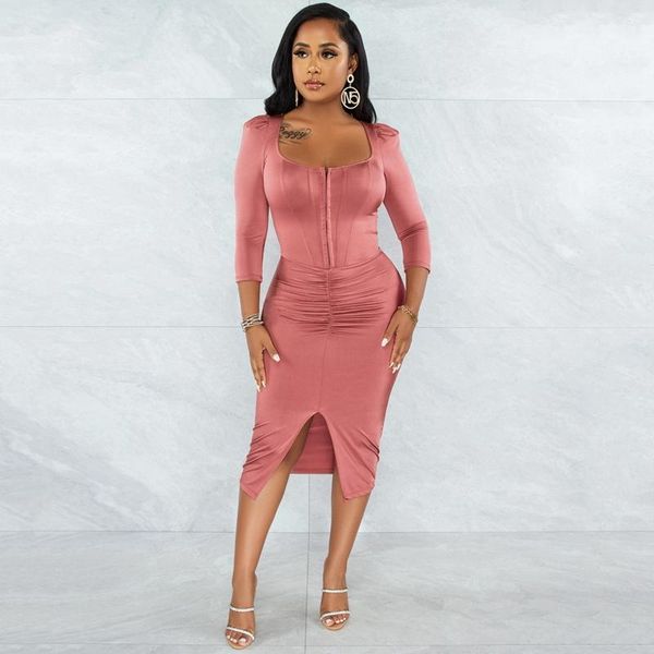 casual dresses fall clothes half-sleeve slim dress evening maxi for women gothic club outfits streetwear wholesale items, Black;gray
casual dresses fall clothes half-sleeve slim dress evening maxi for women gothic club outfits streetwear wholesale items, Black;gray