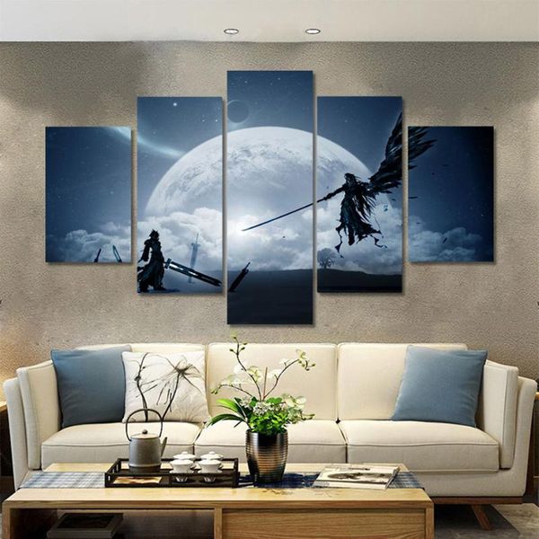 paintings 5 piece wall canvas final fantasy xv game art silk painting living room cloud vs sephiroth poster prints picture home decoration
paintings 5 piece wall canvas final fantasy xv game art silk painting living room cloud vs sephiroth poster prints picture home decoration