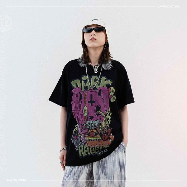 men's t-shirts gothic korean style women's oversized t shirts cool anime print shirt short sleeve loose streetwear tees, White;black
men's t-shirts gothic korean style women's oversized t shirts cool anime print shirt short sleeve loose streetwear tees, White;black