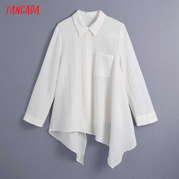tangada women white pockets asymmetry shirt vintage long sleeve button-up female shirts chic be920 210609
tangada women white pockets asymmetry shirt vintage long sleeve button-up female shirts chic be920 210609
