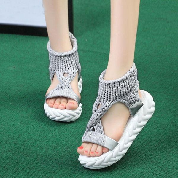 women knitting wrap ankle sandals ladies 5 cm platform flat heel slip-on 2021 summer female fashion shoes gray 34-41, Black
women knitting wrap ankle sandals ladies 5 cm platform flat heel slip-on 2021 summer female fashion shoes gray 34-41, Black