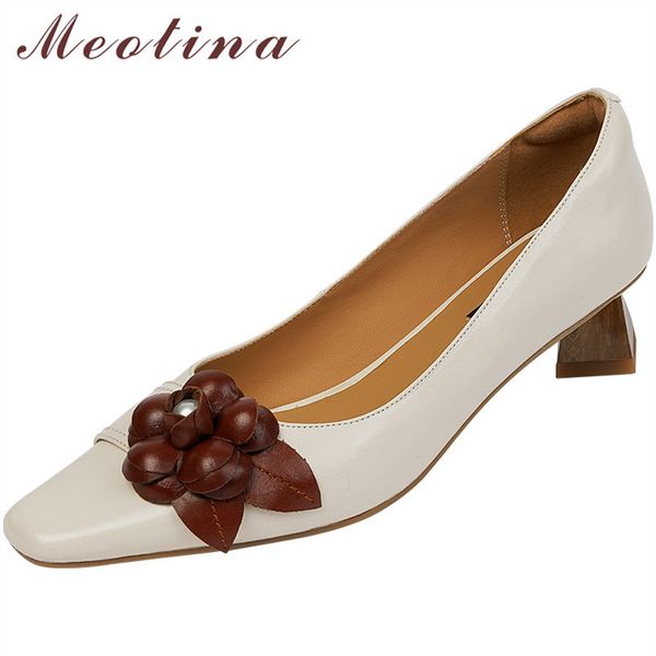med heels natural genuine leather woman shoes chunky heel dress pumps flower square toe ladies footwear spring white 40 210517, Black
med heels natural genuine leather woman shoes chunky heel dress pumps flower square toe ladies footwear spring white 40 210517, Black