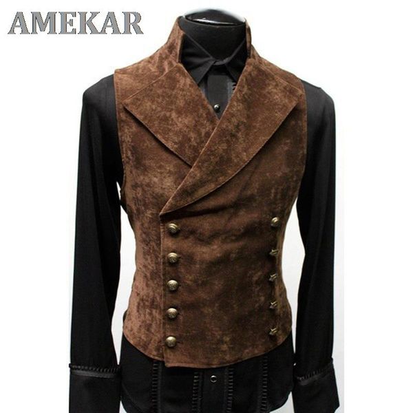 men's vests mens double breasted gothic steampunk velvet vest stand collar medieval victorian black waistcoat men stage cosplay prom co, Black;white
men's vests mens double breasted gothic steampunk velvet vest stand collar medieval victorian black waistcoat men stage cosplay prom co, Black;white