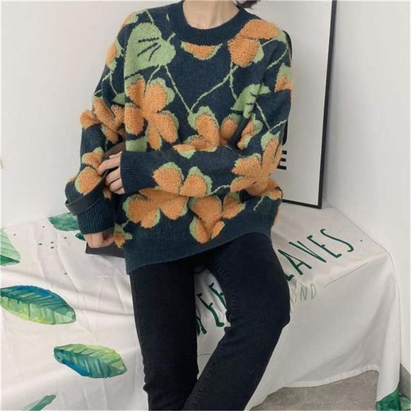 women's sweaters autumn winter jacquard sweater knitting loose long sleeve o-neck fashion korean women jumper 0559, White;black
women's sweaters autumn winter jacquard sweater knitting loose long sleeve o-neck fashion korean women jumper 0559, White;black