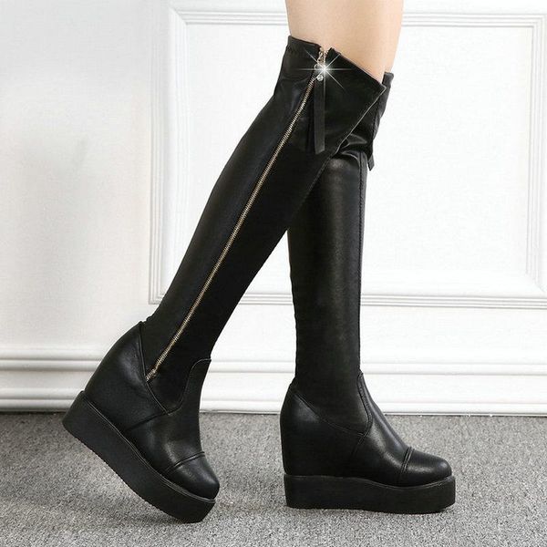 boots size 35-51 nice over the knee women autumn europe style zipper shoes woman wedge heels mature female casual rain boot, Black
boots size 35-51 nice over the knee women autumn europe style zipper shoes woman wedge heels mature female casual rain boot, Black