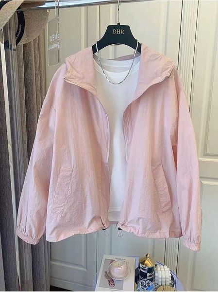 korean casual sun protection clothing candy color zip with hood summer loose woman women's jackets, Black;brown
korean casual sun protection clothing candy color zip with hood summer loose woman women's jackets, Black;brown