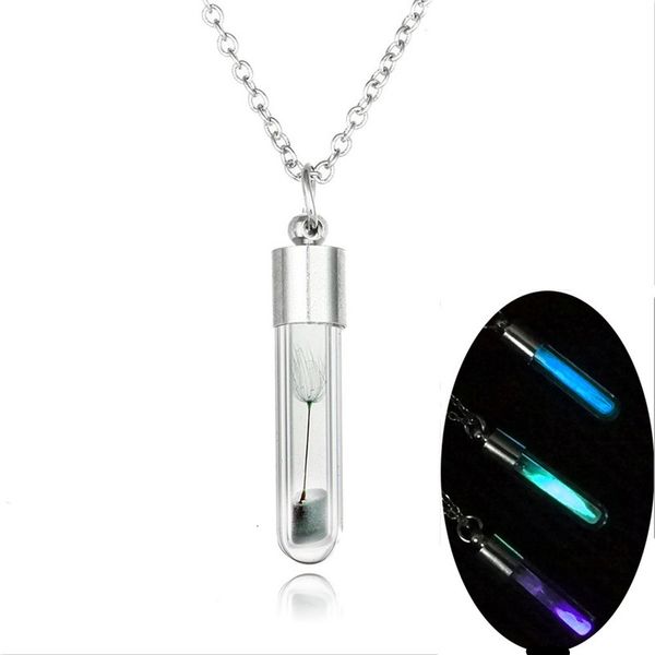 fashion simple creative transparent personalized glass tube phosphor luminous necklace accessories, Silver
fashion simple creative transparent personalized glass tube phosphor luminous necklace accessories, Silver