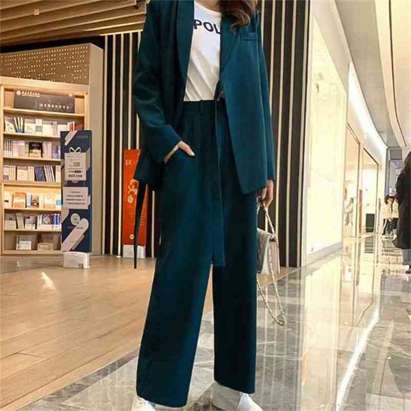 autumn office two piece set women lace up blazer jacket high waist loose wide leg pants lady business suits 210603, White
autumn office two piece set women lace up blazer jacket high waist loose wide leg pants lady business suits 210603, White