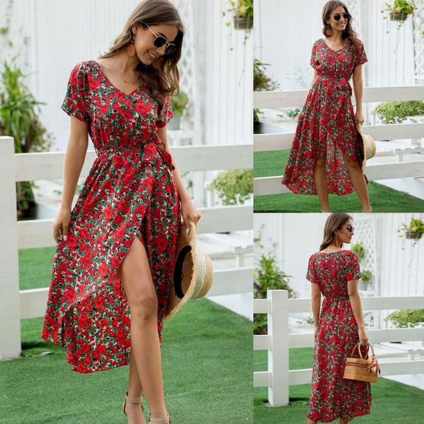 summer dress 2021 women's casual v-neck lace up irregular bohemian vacation print female holiday beach dresses#5 swimwear, White;black
summer dress 2021 women's casual v-neck lace up irregular bohemian vacation print female holiday beach dresses#5 swimwear, White;black
