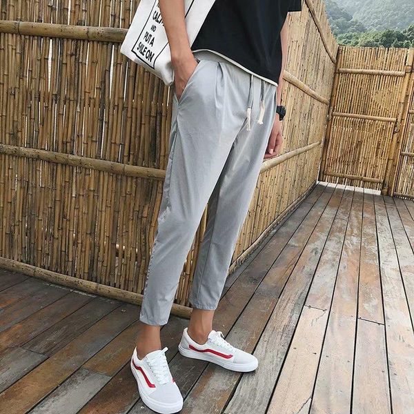men's pants cool elastic men printed hiphop solid joggers trousers streetwear, Black
men's pants cool elastic men printed hiphop solid joggers trousers streetwear, Black