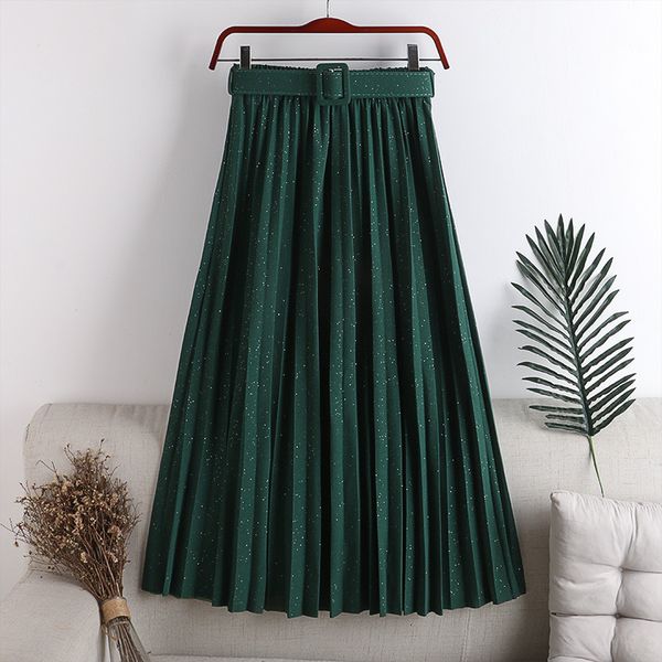 skirts spring woman casual high waist belt slim women solid a-line pleated shiny mujer faldas femme jupes x9bc, Black
skirts spring woman casual high waist belt slim women solid a-line pleated shiny mujer faldas femme jupes x9bc, Black