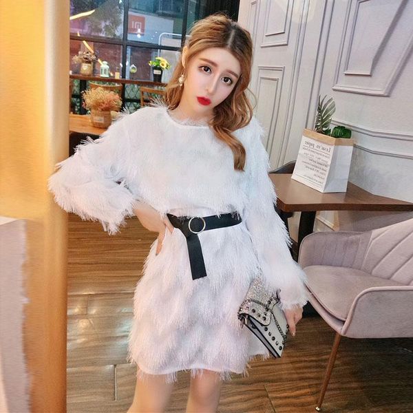 casual dresses women's winter dress feather tassel bow belt autumn long sleeve high waist lady bodycon mini club vestido female ls253, Black;gray
casual dresses women's winter dress feather tassel bow belt autumn long sleeve high waist lady bodycon mini club vestido female ls253, Black;gray