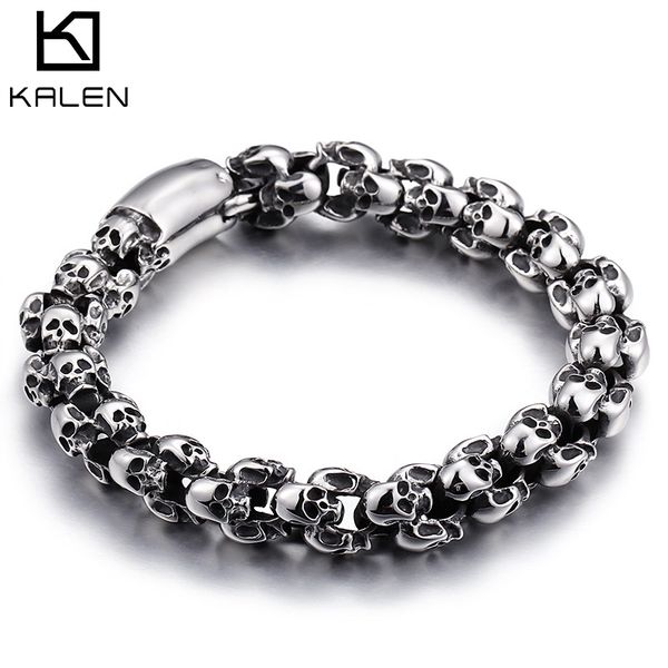 kalen punk skull bracelets men stainless steel shiny matte skull charm link chain brecelets male gothic jewelry 2021, Golden;silver
kalen punk skull bracelets men stainless steel shiny matte skull charm link chain brecelets male gothic jewelry 2021, Golden;silver