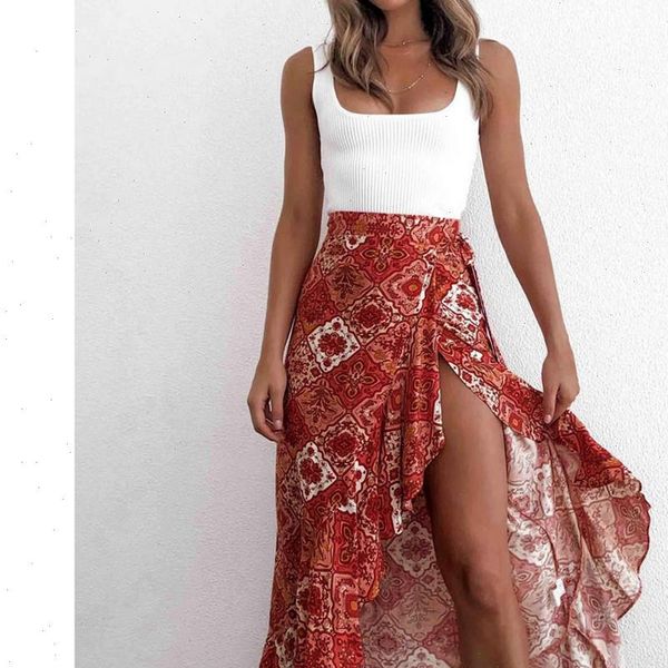 bohemian summer ruffles floral women skirts print asymmetric midi casual ladies long high waist beach j30, Black
bohemian summer ruffles floral women skirts print asymmetric midi casual ladies long high waist beach j30, Black