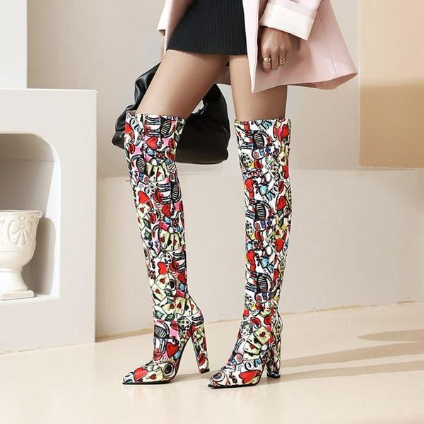 boots retro prints women shoes winter fashion pointed toe thigh high heels basic lady party runway over-the-knee woman, Black
boots retro prints women shoes winter fashion pointed toe thigh high heels basic lady party runway over-the-knee woman, Black