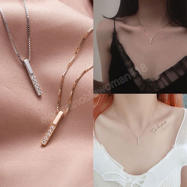 simple geometric necklace flash diamond strip pendant clavicle chain woman wedding temperament jewelry charm necklace gift, Silver
simple geometric necklace flash diamond strip pendant clavicle chain woman wedding temperament jewelry charm necklace gift, Silver