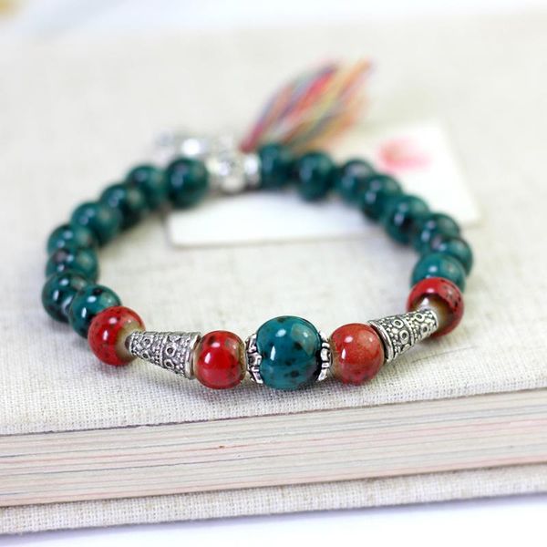 beaded, strands jewelry wholesale boho vintage charm bracelet charms natural stone ceramic bead tassel bracelets bangle, Black
beaded, strands jewelry wholesale boho vintage charm bracelet charms natural stone ceramic bead tassel bracelets bangle, Black