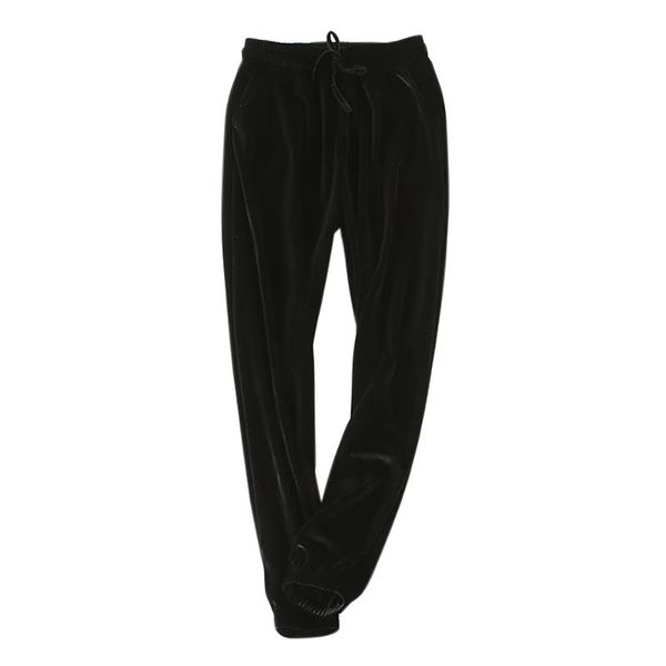 women's pants & capris women gold velvet solid color elastic high waist drawstring sports ladies casual loose straight thin trousers 20, Black;white
women's pants & capris women gold velvet solid color elastic high waist drawstring sports ladies casual loose straight thin trousers 20, Black;white