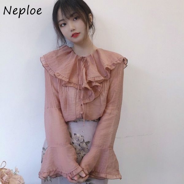 neploe spring chic drawstring blusas sweet cute peter pan collar flare sleeve shirts elegant ruffles women blouse 210510, White
neploe spring chic drawstring blusas sweet cute peter pan collar flare sleeve shirts elegant ruffles women blouse 210510, White