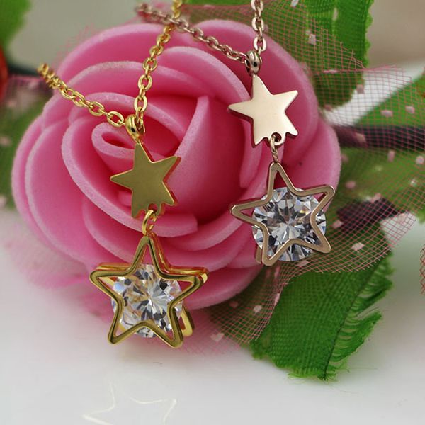 x5-403-2 two size five pointed star clip drill korean necklace rose gold zircon clavicle chain, Silver
x5-403-2 two size five pointed star clip drill korean necklace rose gold zircon clavicle chain, Silver