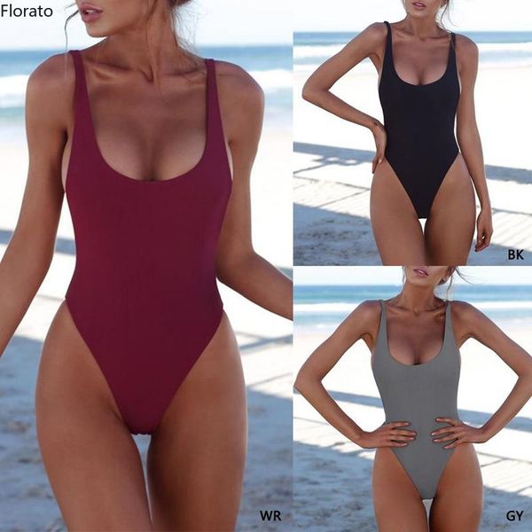 women's swimwear women one piece swimsuit solid color girl backless monokini summer beach bathing suits 2021 a20, White;black
women's swimwear women one piece swimsuit solid color girl backless monokini summer beach bathing suits 2021 a20, White;black