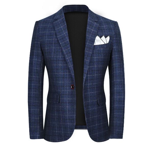 plaid blazer british stylish lattice male suit jacket business casual one button for men regular coat men's suits & blazers, White;black
plaid blazer british stylish lattice male suit jacket business casual one button for men regular coat men's suits & blazers, White;black
