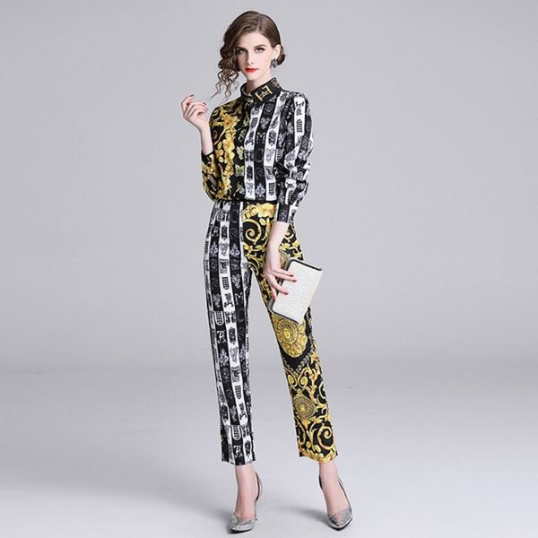 arrive autumn fashion designer runway suit set women's long sleeve vintage print irregular + pants two piece set 210514, White
arrive autumn fashion designer runway suit set women's long sleeve vintage print irregular + pants two piece set 210514, White