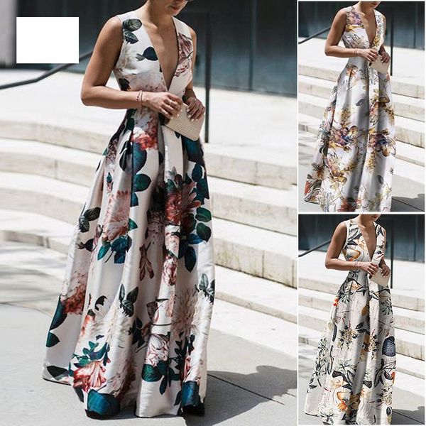 womens beach designer evening gowns woman boho wrap summer long dress holiday maxi loose sundress floral print deep v-neck elegante dresses, Black;gray
womens beach designer evening gowns woman boho wrap summer long dress holiday maxi loose sundress floral print deep v-neck elegante dresses, Black;gray