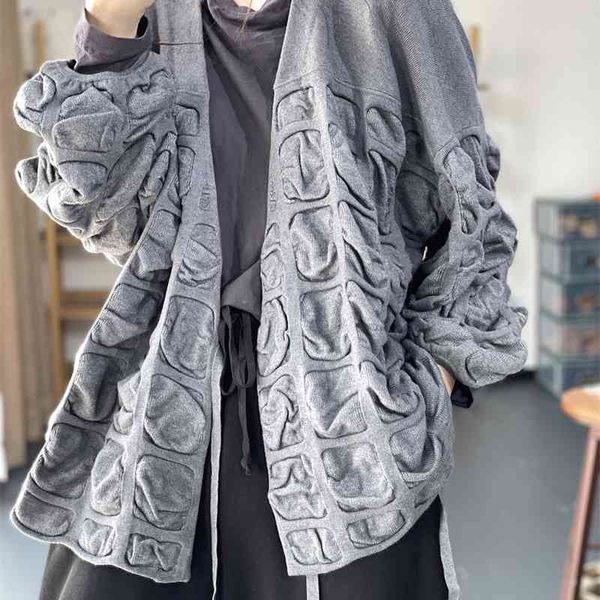 autumn fashion temperament design sense bubble fold knitted loose cross tether jacket women's qm8-80006, Black
autumn fashion temperament design sense bubble fold knitted loose cross tether jacket women's qm8-80006, Black