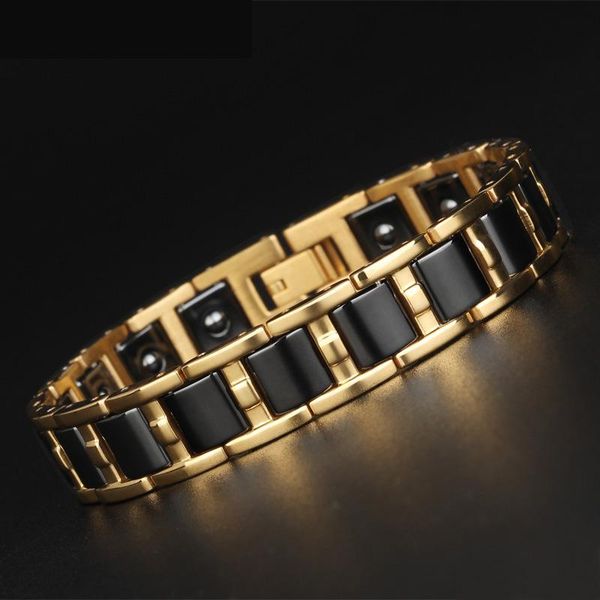 link, chain jewelry titanium steel stainless ceramic bracelet men and women general health selling, Black
link, chain jewelry titanium steel stainless ceramic bracelet men and women general health selling, Black