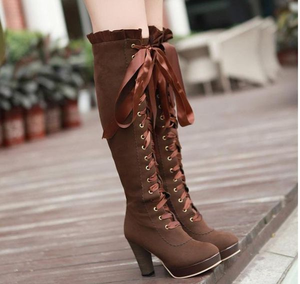 boots lady rock shoes woman thigh high heels lace up clogs platform round toe luxury designer ladies women, Black
boots lady rock shoes woman thigh high heels lace up clogs platform round toe luxury designer ladies women, Black
