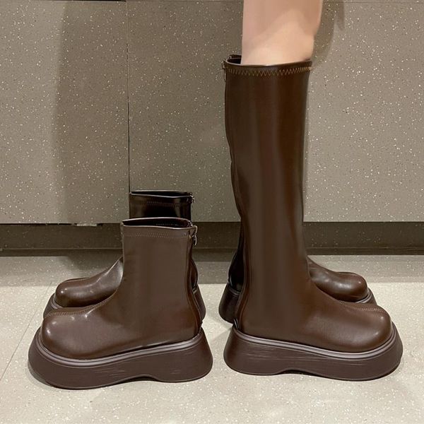 boots women 2021 fashion autumn wedges platform shoes woman ankle boot slim handsome knee high winter, Black
boots women 2021 fashion autumn wedges platform shoes woman ankle boot slim handsome knee high winter, Black