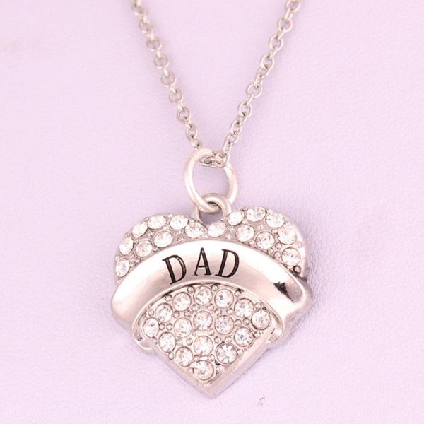 pendant necklaces female necklace dad written in the heart with crystals good present for family member zinc alloy drop, Silver
pendant necklaces female necklace dad written in the heart with crystals good present for family member zinc alloy drop, Silver
